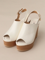 バックストラップウェッジサンダル/ホワイト