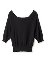 バックレースアップニットトップス/ピンク