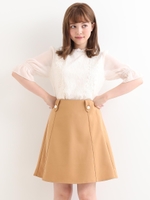 パールボタンスカート/ベージュ