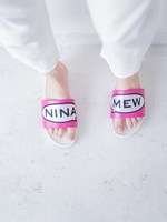 ヒョウ/ロゴフラットサンダル/PK