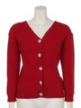 ビジュー釦カーディガン/レッド