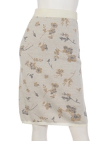 フラワージャガードタイトニットSK/アイボリー