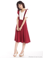 フリルサスレースアップジャンスカ/ワイン