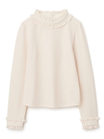 フリルスタンドカラートップス/ベージュ