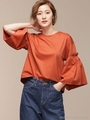 フレアスリーブカットブラウス/オレンジ
