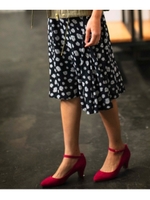 フレンチフラワー プリント スカート/ブルー系(195)