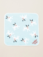 ブルテリアプリントハンカチタオル/ブルー