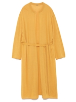 ベーシッククルーネックロングカーディガン/YEL