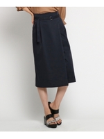 ベルトリボン付ワイドストレッチガウチョ/ネイビー(093)