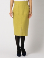 ポケット付ウールリングタイトスカート/マスタード