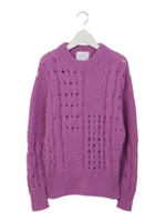 ミックスニットトップス/PURPLE