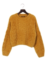 モールフェザーケーブルニット/ライトイエロー