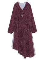 ラッフルベルト付ロングトップス/RED