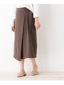 ラップ風ガウチョパンツ/ブラウン(042)