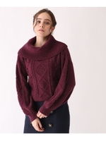 ラメアンゴラオフタートルニット/ボルドー(064)