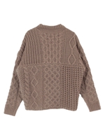 ランダムケーブルポイントシャギーニット/モカ