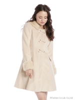 リボンボタン4wayコート/ベージュ