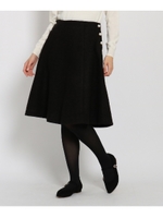 ループヤーンフレアスカート/ブラック(019)