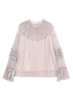 レースカラーチュールトップス/ベージュ