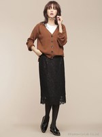 レースタイトスカート/ブラック
