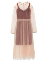 レイヤードチュールワンピース/PNK