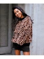 レオパードファートップス/ブラウン(015)