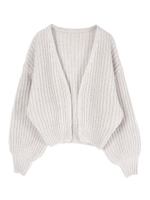 ローゲージニットカーディガン/ライトグレー