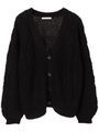 ロービングケーブルカーディガン/ブラック