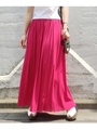 ロングフレアスカート/ラズベリーピンク(073)