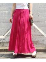 ロングフレアスカート/ラズベリーピンク(073)