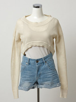 メッシュクロップドニット