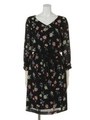 花柄Ｖネックワンピース/ブラック