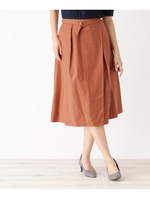 巻きサイドフレアラインミモレスカート/レンガ(069)