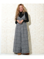 起毛グレンチェックサロペット/ホワイト(001)