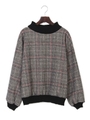 起毛チェックプルオーバー/ダークホワイト