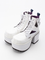 厚底レースアップショートブーツ/ホワイト