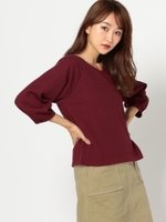 鹿の子ラグランプルオーバー/ボルドー