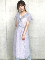 小花カシュクールワンピース/パープル