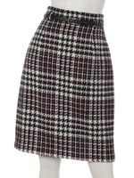 千鳥チェックタイトスカート/ボルドー