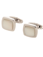 白/黒蝶貝カフリンク/ホワイト(001)