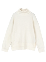 裏起毛タートルネックプルオーバー/ホワイト