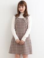 ショルダーバックルジャンスカ/ベージュ柄