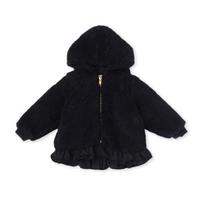 【20%OFF】裾フリルボアフードジャケット