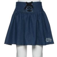 【28%OFF】レースアップデニムフレアスカパン