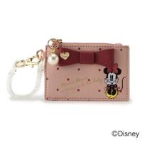【30%OFF】DISNEY ミニーマウスリボンつきフェイクレザーパスケース