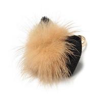 【30%OFF】フェイクファーリボンリング