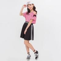 【34%OFF】肩開きギンガムブラウス