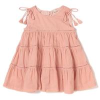 【40%OFF】肩リボンつきティアードノースリーブワンピース