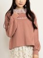 WEGO/チュールフリルネックロゴスウェット