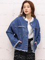 [GIORDANO]ダメージノーカラーデニムジャケット